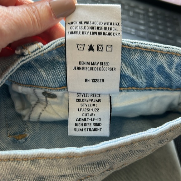 Lovers and Friends Reece Jean High Rise Rigid Slim Straight Palms Sz 28 NEW - Picture 11 of 14